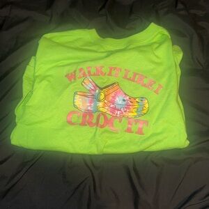 it is a custom made shirt, if you like crocs then you should like it